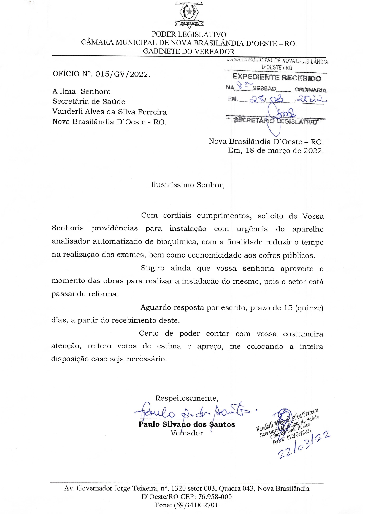 Oficio 15.2022 - Paulo