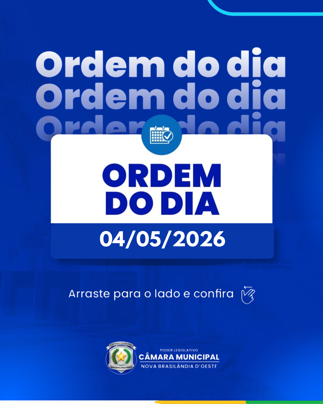 Ordem do dia para 14 ª Sessão Ordinária de 2026