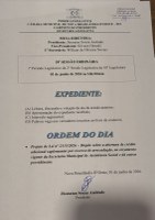 Ordem do dia para 18ª sessão ordinária de 2026.