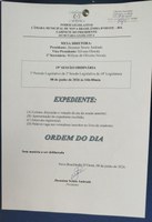 Ordem do dia para 19ª Sessão Ordinária de 2026.