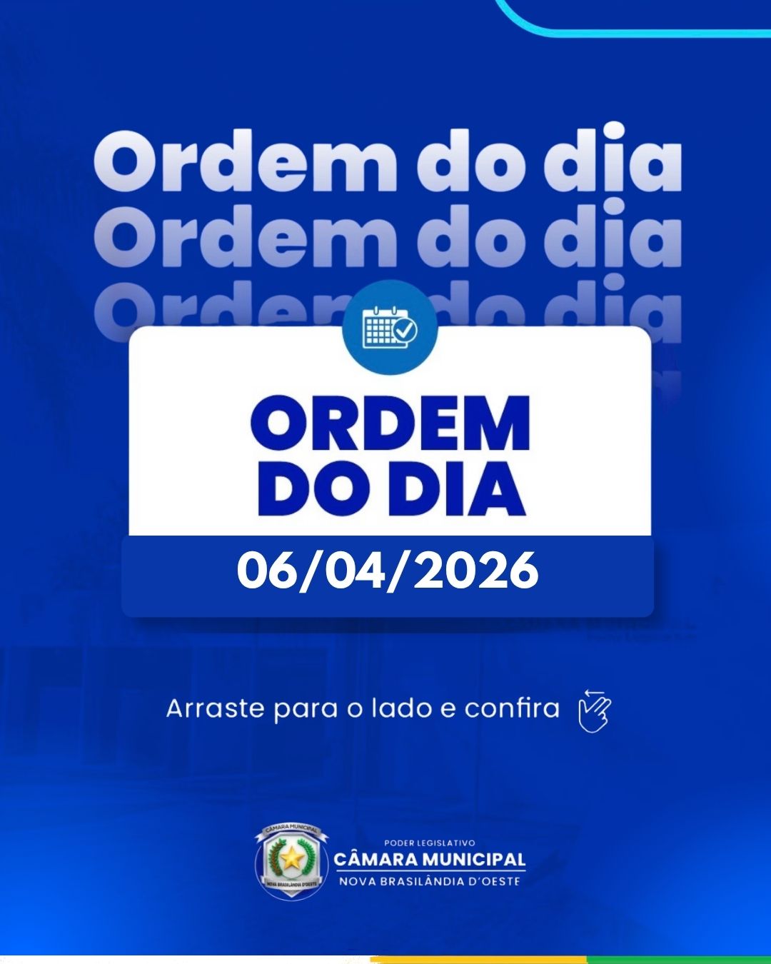 Ordem do dia para a 10ª Sessão Ordinária de 2026
