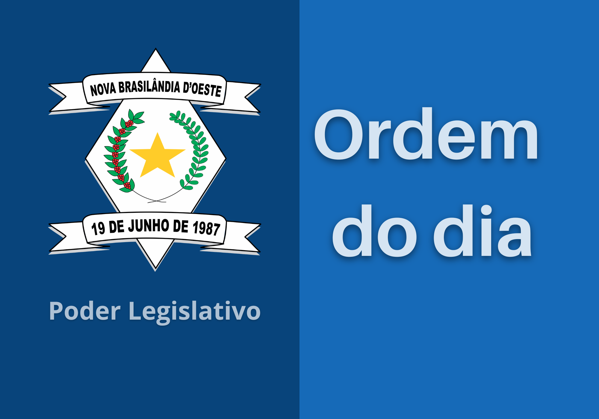 Ordem do dia para a 1ª Sessão ordinária